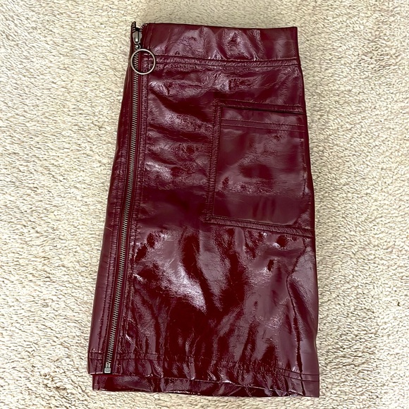 maroon fake leather skirt, size medium from Target! - Picture 3 of 4